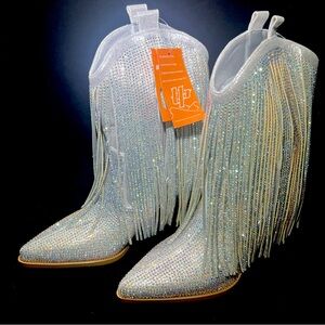 Brand New women’s Cowgirl Boots size 6 Western Rhinestone Sparkly Fringe